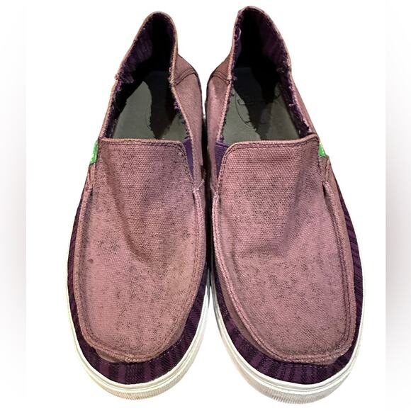 Sanuk Mens Size 9/10 Purple Slip-on Canvas Shoes - Picture 3 of 6